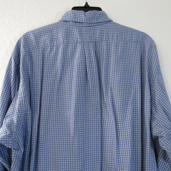 Ralph Lauren Mens Shirt Sz 17/35 Blue Plaid Button - Picture 6 of 11